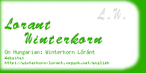 lorant winterkorn business card